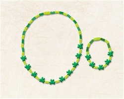 Shamrock Plastic Bracelet & Necklace Set | party supplies