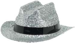 Silver Mini Glitter Cowboy Hat | Party Supplies