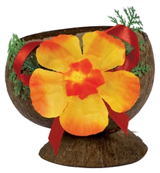 Authentic Coconut Cup w/Flower | Party Supplies