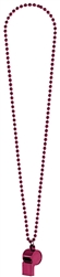 Burgundy Whistle on Chain Necklace | Party Supplies