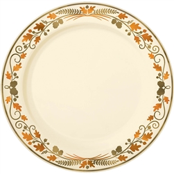Thanksgiving Premium Plastic Round 10-1/4" Plates | Party Supplies