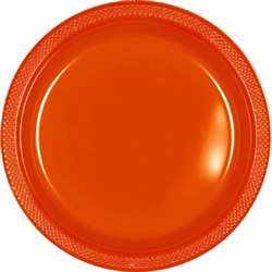Orange Plastic Plates 7" | Party Supplies