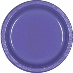New Purple 7" Plastic Round Plates | Party Supplies
