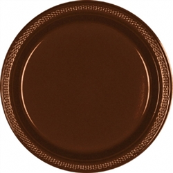 Chocolate Brown 7" Plastic Plates - 20ct. | Party Supplies