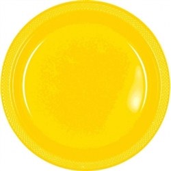 Yellow Sunshine 9" Plastic Round Plates - 20ct | | Party Plates