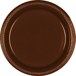 Chocolate Brown 9" Plastic Plates - 20ct. | Party Supplies
