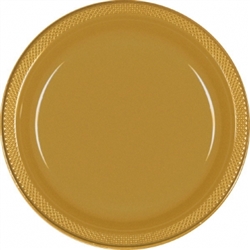 Gold 9" Plastic Plates - 20ct. | Party Supplies