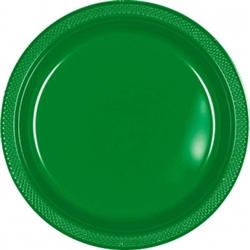 Festive Green 10-1/4" Plastic Round Plates - 20ct | Party Supplies