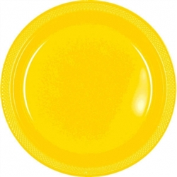 Yellow Sunshine 10-1/4" Plastic Round Plates - 20ct | Party Plates