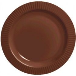Chocolate Brown Round 10-1/4" Premium Plastic Plates | Party Supplies