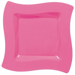 Pink Wavy Square 10" Plates | Party Supplies