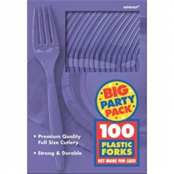 New Purple Medium Weight Plastic Forks - 100ct | Party Supplies