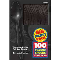 Jet Black Spoons, 100 ct | Party Supplies