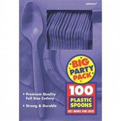 New Purple Medium Weight Plastic Spoons - 100ct | Party Supplies