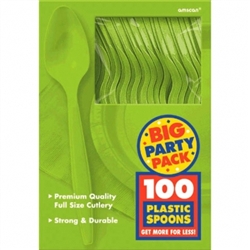 Kiwi Big Party Pack Plastic Spoons | St. Patrick's Day Tableware