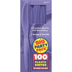 New Purple Medium Weight Plastic Knives - 100ct | Party Supplies