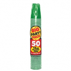 Festive Green 12 oz. Plastic Cups - 50ct | Party Supplies