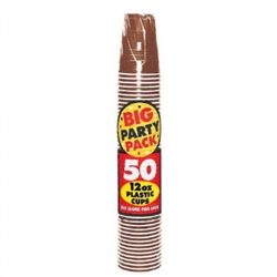 Chocolate Brown 12 oz. Plastic Cups - 50ct. | Party Supplies