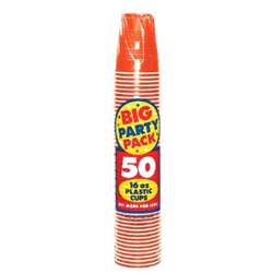 Orange Cups, 16 oz 50 ct | Party Supplies