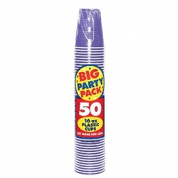 New Purple 16 oz. Plastic Cups  - 50ct | Party Supplies
