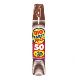 Chocolate Brown 16 oz Plastic Cups - 50ct. | Party Supplies