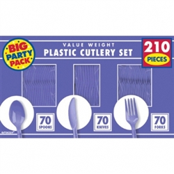 New Purple Cutlery Assortment - 210ct | Party Supplies