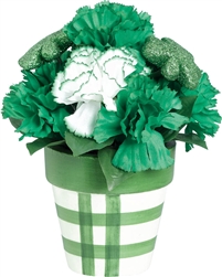 Carnation and Shamrock Glitter Floral Centerpiece | St. Patrick's Day Decorations | Party Supplies