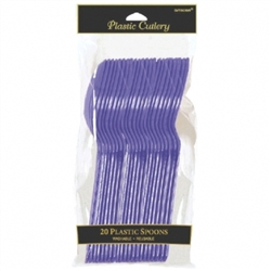 New Purple Plastic Spoons - 20ct | Party Supplies