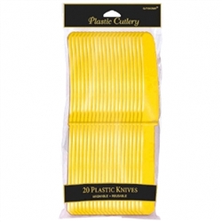 Yellow Sunshine Plastic Knives - 20ct | Party Supplies