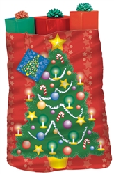 Christmas Tree Giant Plastic Gift Sacks | Party Supplies