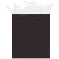Black Mini Solid Glossy Bags | Party Supplies