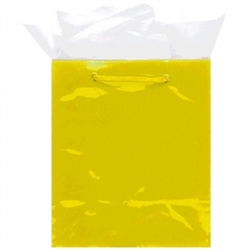 Yellow Mini Solid Glossy Bags | Party Supplies