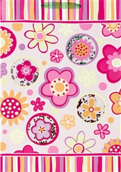 Fun Flowers & Stripes Giant Specialty Bags | Party Supplies