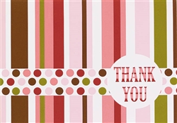 Pink Party Stripe Thank You Cards | Party Supplies