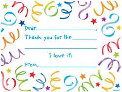 Streamers Thank you Cards | Party Supplies