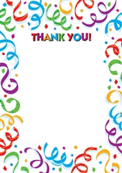 Fanfare Fun Fill-In Thank You Card | Party Supplies