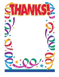 Party Streamers Postcard Thank You Card | Party Supplies