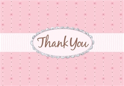 Pink Passion w/Glitter Thank You Card | Party Supplies