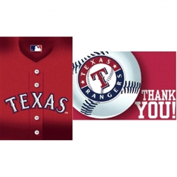 Texas Rangers Invitation & Thank You Card Set | Party Supplies