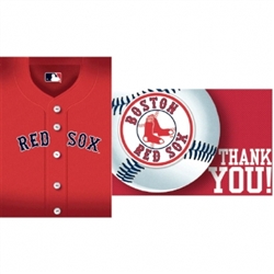 Boston Red Sox Invitation & Thank You Card Set | Party Supplies