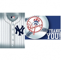 New York Yankees Invitation & Thank You Card Set | Party Supplies