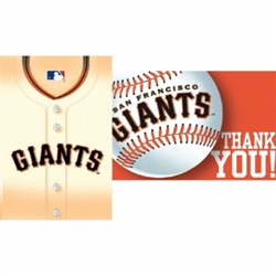 San Francisco Giants Invitation & Thank You Card Set | Party Supplies
