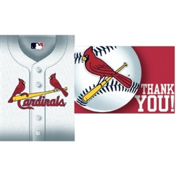 St. Louis Cardinals Invitation & Thank You Card Set | Party Supplies