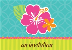 Hibiscus Splash Fill-In Invitations | Party Supplies