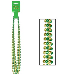 Green & Gold Party Beads - Small Round