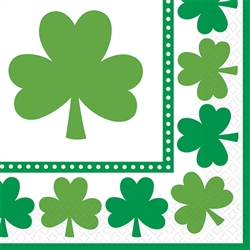 Lucky Shamrocks Beverage Napkins | St. Patrick's Day Tableware