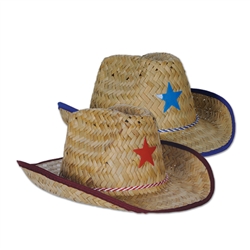 Child Cowboy Hats with Plastic Star & Chin Strap