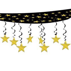 The Stars Are Out Black & Gold Ceiling Decor