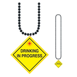 Beads with Flashing "Drinking In Progress" Medallion