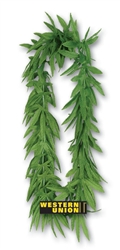 40" Tropical Fern Leis with Custom Imprinted Plastic Medallion